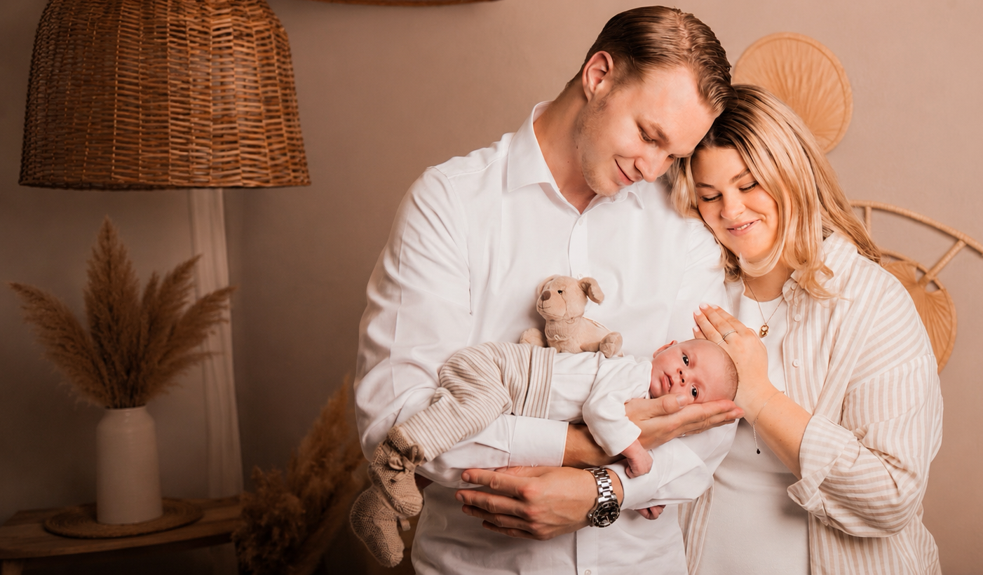 Jan, Laura und Baby Levi als Familie, 2025